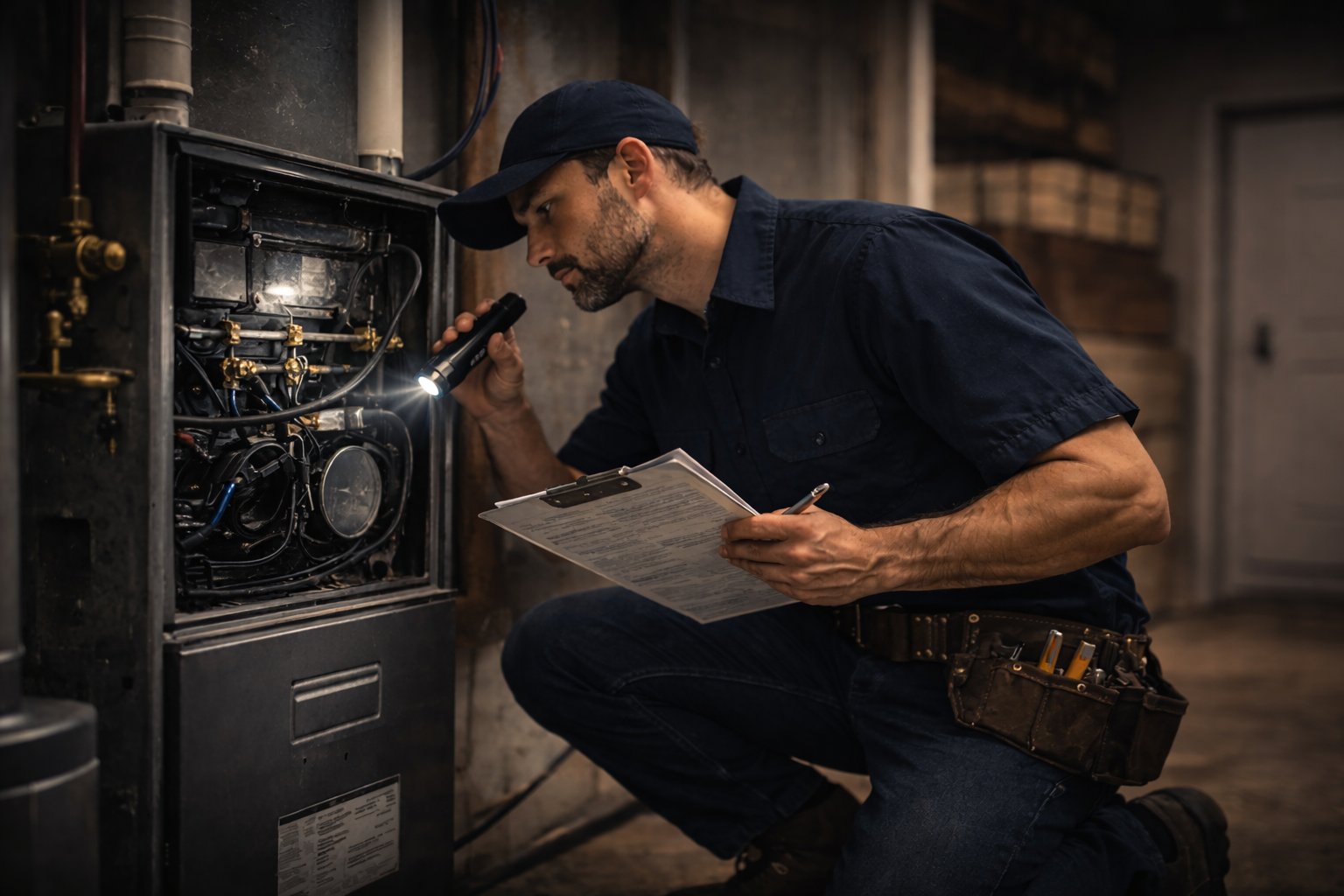 HVAC technician — in the field